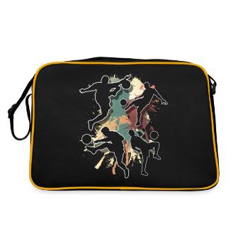 Fußball Fußballer - Retro Tasche - Schwarz/Gold - Hinten