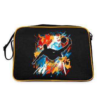 Fußball Fußballer - Retro Tasche - Schwarz/Gold - Hinten
