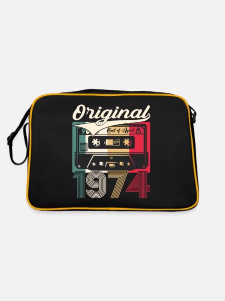 50. Geburtstag Mann Kassette April Jahrgang 1974 - Retro Tasche - Schwarz/Gold