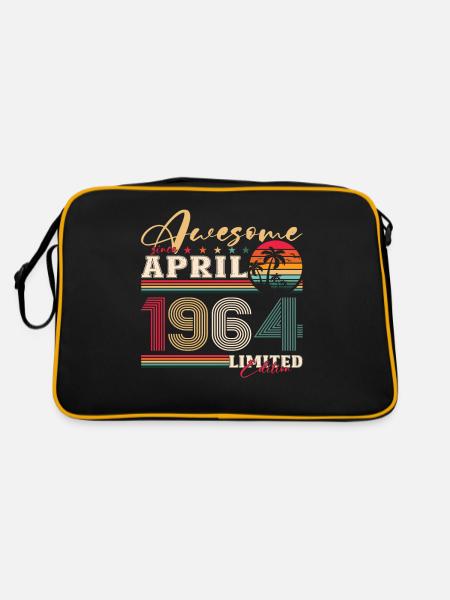 60e anniversaire mari avril Vintage 1964 génial - Sac Retro - noir/or - Dos