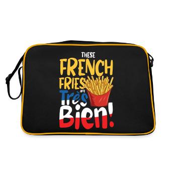 These French fries are très bien - Retro Tasche - Schwarz/Gold - Hinten
