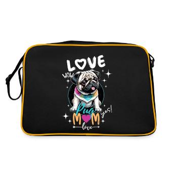Pug Mom Love - Pug Mom Love - 2nd version - Retro Bag - black/gold - Back