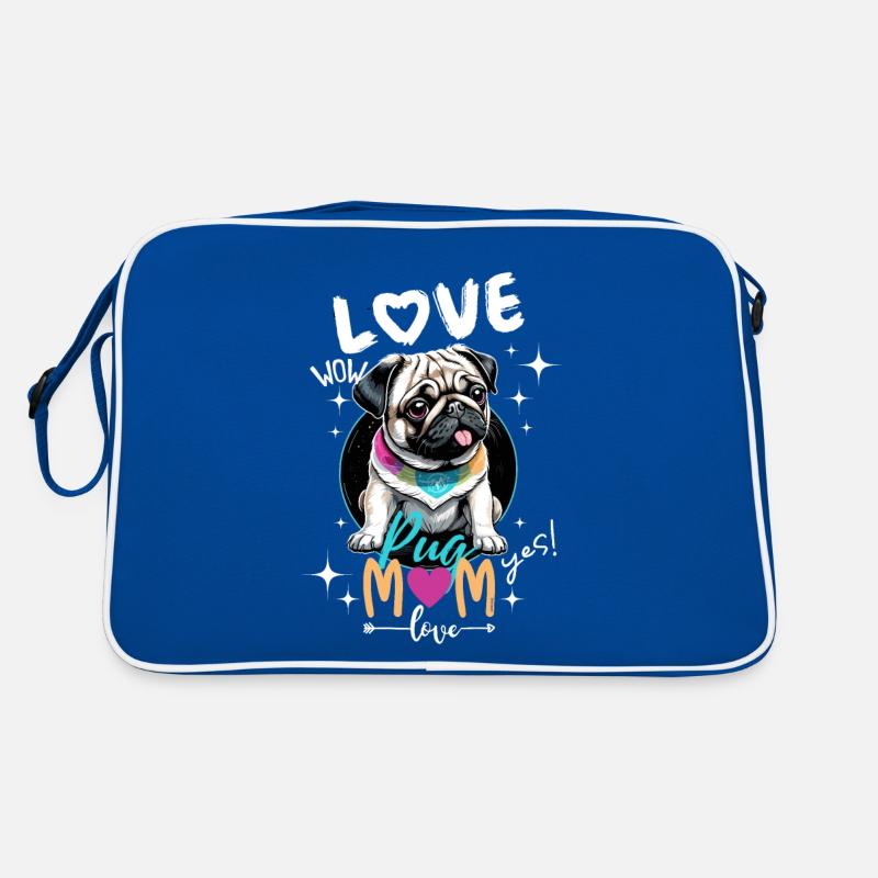 Mops Mama Liebe - Mops Mama Liebe - 2. Version Retro Tasche
