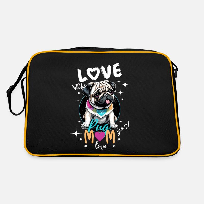 Mops Mama Liebe - Mops Mama Liebe - 2. Version Retro Tasche