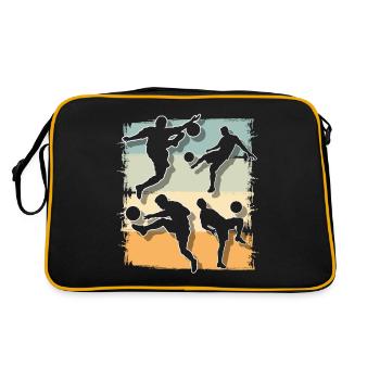 Fußball Fußballer - Retro Tasche - Schwarz/Gold - Hinten