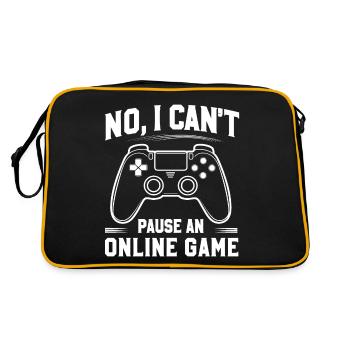 Non, je ne peux pas mettre en pause un jeu en ligne Jeu vidéo drôle - Sac Retro - noir/or - Dos