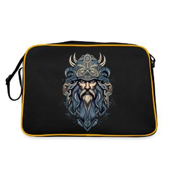 Wikinger für einen Wikinger und Wikinger Fan - Retro Tasche - Schwarz/Gold - Hinten