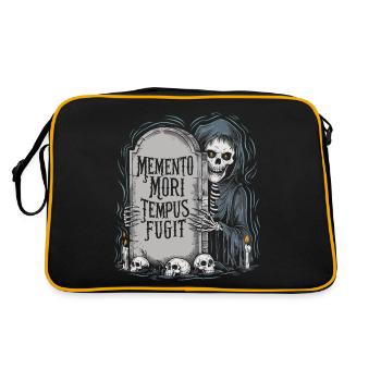 Memento Mori Tempus Fugit Squelette Stoïque - Sac Retro - noir/or - Dos