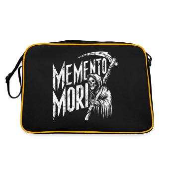 Memento Mori Reaper Stoische lateinische Philosophie - Retro Tasche - Schwarz/Gold - Hinten