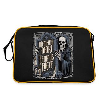 Memento Mori Tempus Fugit Squelette Stoïque - Sac Retro - noir/or - Dos