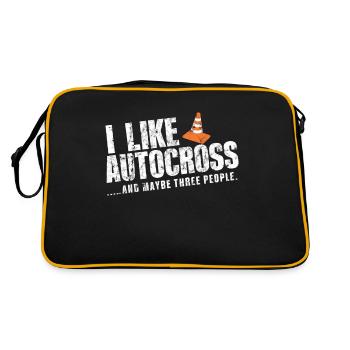 Autocross drôle J'aime l'Autocross et trois personnes - Sac Retro - noir/or - Dos