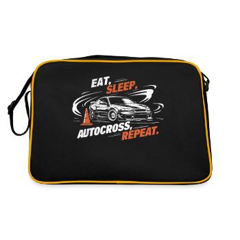 Autocross drôle manger dormir autocross répéter la conduite - Sac Retro - noir/or - Dos
