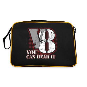 Moteur Vintage Moteur V8 Muscle Car Puissance en chevaux - Sac Retro - noir/or - Dos