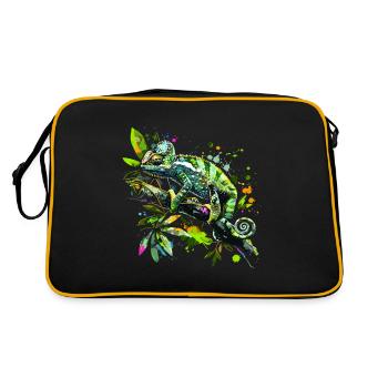 Chameleonaire A Rich Lizard für - Retro Tasche - Schwarz/Gold - Hinten