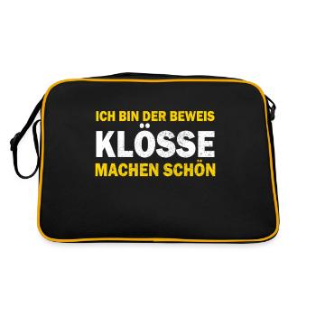 German food, dumplings, Thuringia, dialect - Retro Bag - black/gold - Back