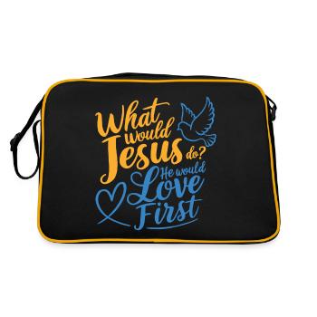 WWJD HWLF Jesus would love First Christian - Retro Bag - black/gold - Back