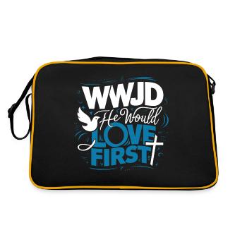 WWJD HWLF Jesus would love First Christian - Retro Bag - black/gold - Back