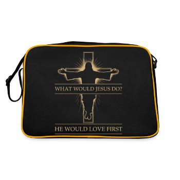 WWJD HWLF Jesus would love First Christian - Retro Bag - black/gold - Back