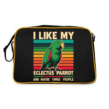 Funny Eclectus Parrot Saying Bird Owner Pet - Retro Bag - black/gold - Back