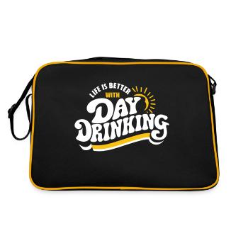 La vie est meilleure avec Day Drinking Funny Alcohol - Sac Retro - noir/or - Dos