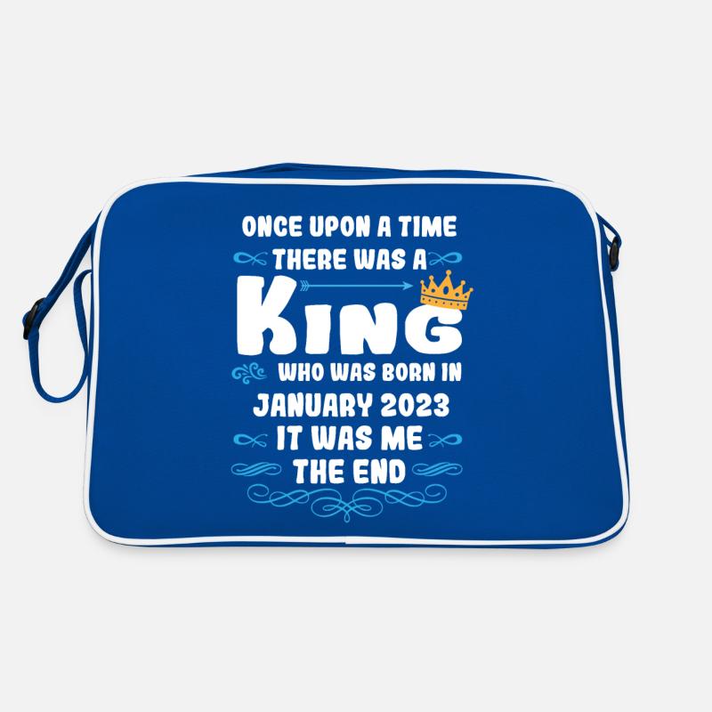 Es war einmal ein König. Januar 2023 Geburtstag Retro Tasche