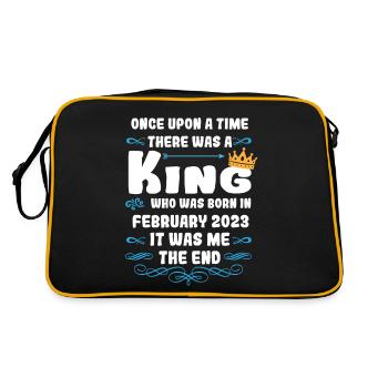 Once upon a time there was a king. February 2023 Birthday - Retro Bag - black/gold - Back