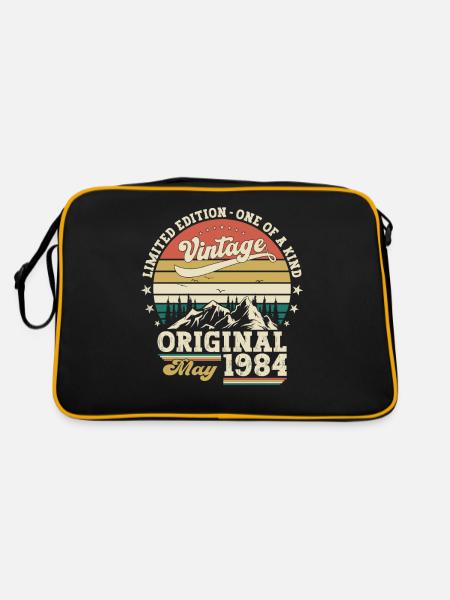 Geburtstag 1984 Mai 1984 Vintage 1984 Legende 84 - Retro Tasche - Schwarz/Gold - Hinten