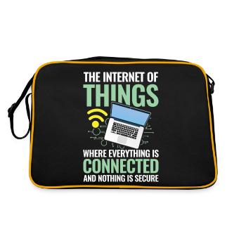 Internet of Things Connected Nothing Is Secure - Retro Tasche - Schwarz/Gold - Hinten