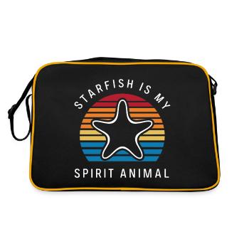 Seestern ist mein Geist Tier Lustige Tiefsee Humor - Retro Tasche - Schwarz/Gold - Hinten