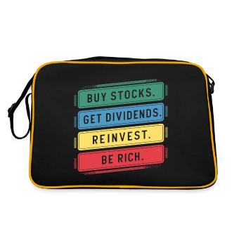 Funny Dividend Investor Financial Independence - Retro Bag - black/gold - Back