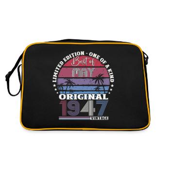 Original May 1947 Vintage 1947 Birthday 1947 - Retro Bag - black/gold - Back