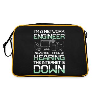 I'm A Network Engineer - Retro Tasche - Schwarz/Gold - Hinten