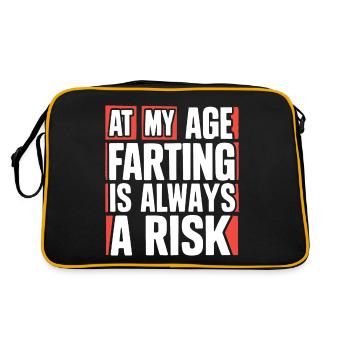In meinem Alter Furzen ist immer ein Risiko Alter Fürze - Retro Tasche - Schwarz/Gold - Hinten