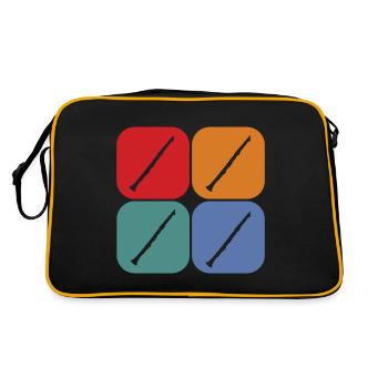 Vintage coucher de soleil clarinette instrument clarinette musique - Sac Retro - noir/or - Dos