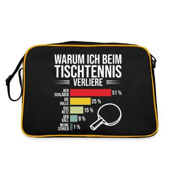 Drôle de tennis de table disant pourquoi je perds - Sac Retro - noir/or - Dos