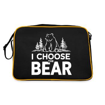Ich wähle den Bären im Wald Sarkastische Feministin - Retro Tasche - Schwarz/Gold - Hinten