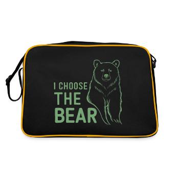 Ich wähle den Bären im Wald Sarkastische Feministin - Retro Tasche - Schwarz/Gold - Hinten