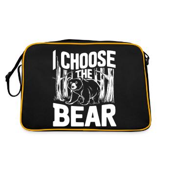 Ich wähle den Bären im Wald Sarkastische Feministin - Retro Tasche - Schwarz/Gold - Hinten