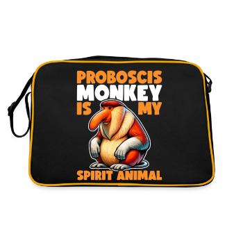 Proboscis Monkey Dabbing Monkey Gift Monkeys - Retro Bag - black/gold - Back