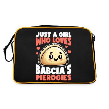 Pierogi Poland Polish Food Pierogies - Retro Bag - black/gold - Back