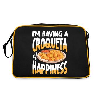 I'm Having A Croqueta of Happiness - Retro Tasche - Schwarz/Gold - Hinten