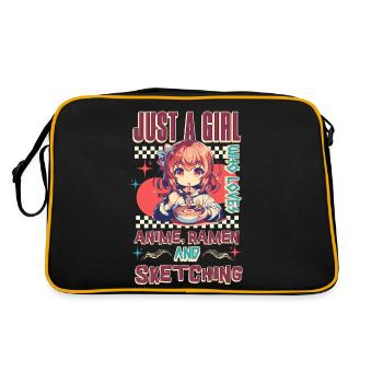 Anime Ramen Sketching - Retro Bag - black/gold - Back