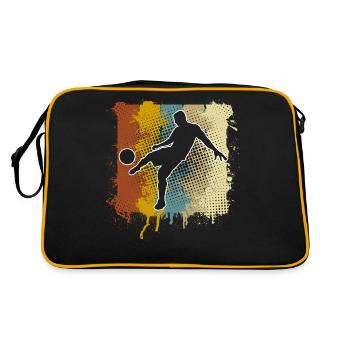 Fußball Fußballer - Retro Tasche - Schwarz/Gold - Hinten