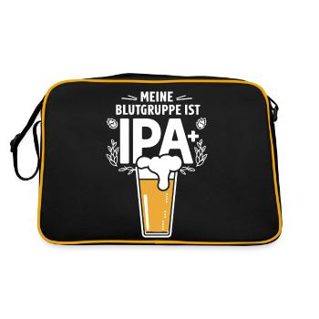 Drôle de bière IPA disant que mon groupe sanguin est IPA+ - Sac Retro - noir/or - Dos