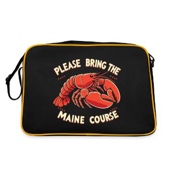 Lustiger Hummerliebhaber Wortspiel Meeresfrüchte Maine Essensliebhaber - Retro Tasche - Schwarz/Gold - Hinten