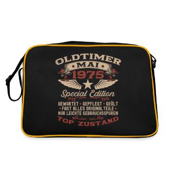 Classic Car May 1975 Vintage 1975 Birthday 1975 - Retro Bag - black/gold - Back
