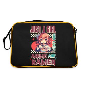 Just A Girl Who Loves Anime And Ramen - Retro Bag - black/gold - Back