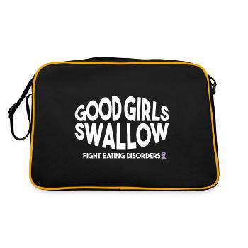 Good Girls Swallow Eating Disorder Awareness Humor - Retro Bag - black/gold - Back
