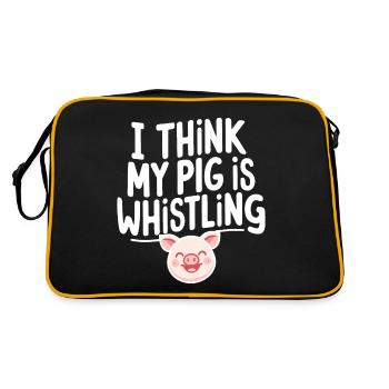 Je pense que mon cochon siffle le spri allemand Denglisch - Sac Retro - noir/or - Dos