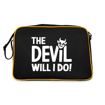 The Devil will I do German Denglish proverb - Retro Bag - black/gold - Back